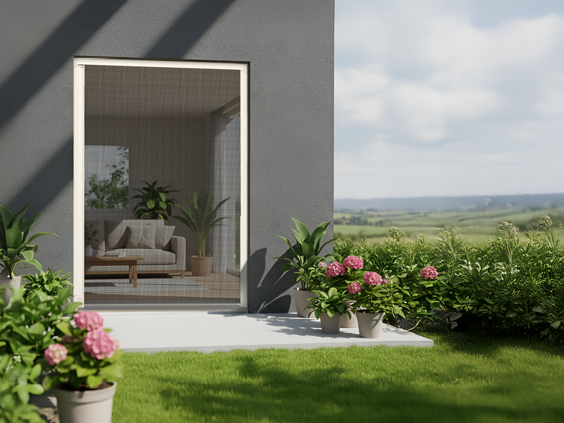 Phantom25 installata su una porta-finestra in un ambiente residenziale contemporaneo, candidata agli Awards del Serramento 2026.